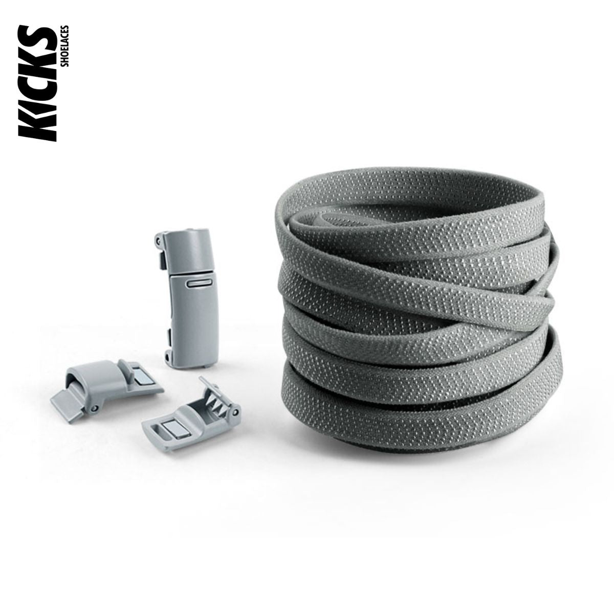 Dark Grey No-Tie Shoelaces with Magnetic Locks