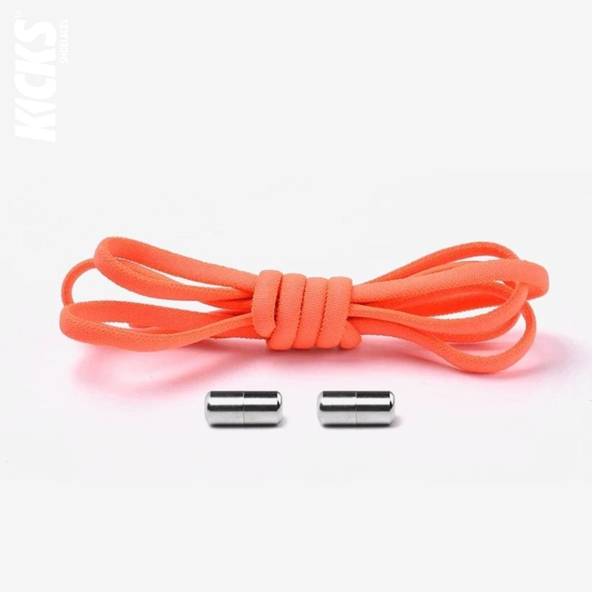 fluorescent-red-kids-elastic-no-tie-shoe-laces-for-sneakers-by-kicks-shoelaces