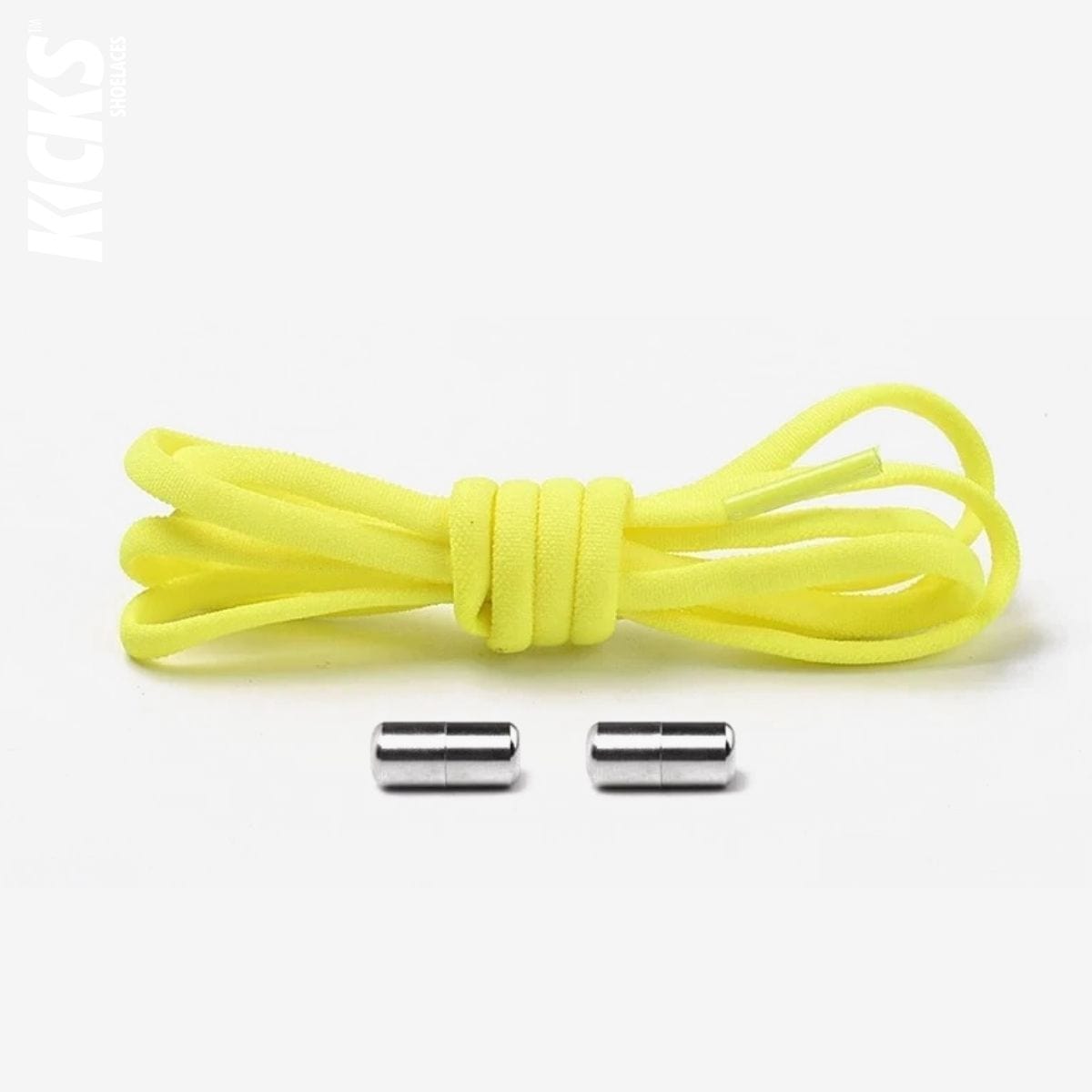 lemon-yellow-kids-elastic-no-tie-shoe-laces-for-sneakers-by-kicks-shoelaces