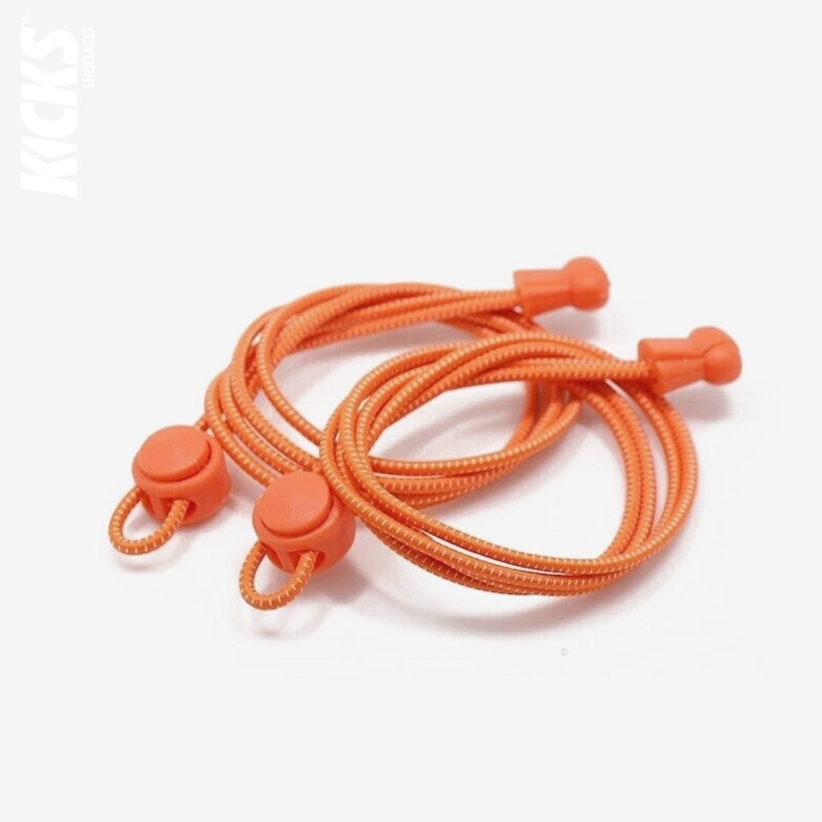 orange-no-tie elastic-running-shoelaces-with-matching-lace-locks-by-kicks-shoelaces