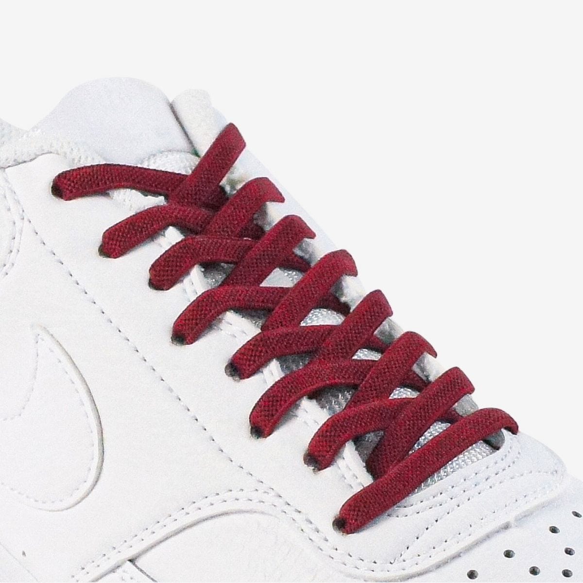 kids-no-tie-shoelaces-with-dark-red-laces-on-nike-white-sneakers-by-kicks-shoelaces