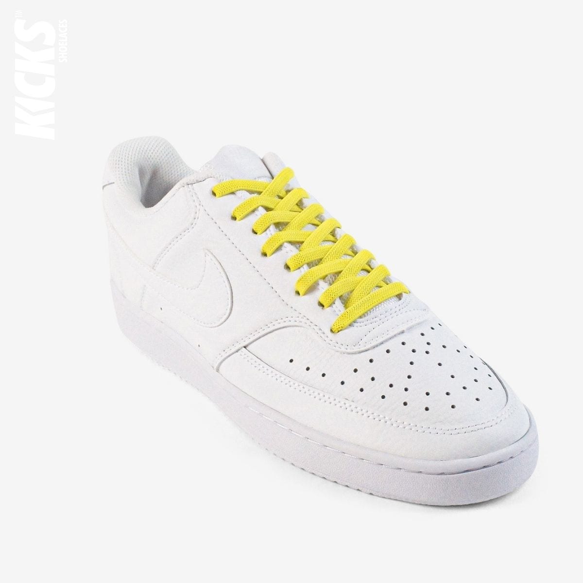 no-tie-shoelaces-with-yellow-laces-on-nike-white-sneakers-by-kicks-shoelaces