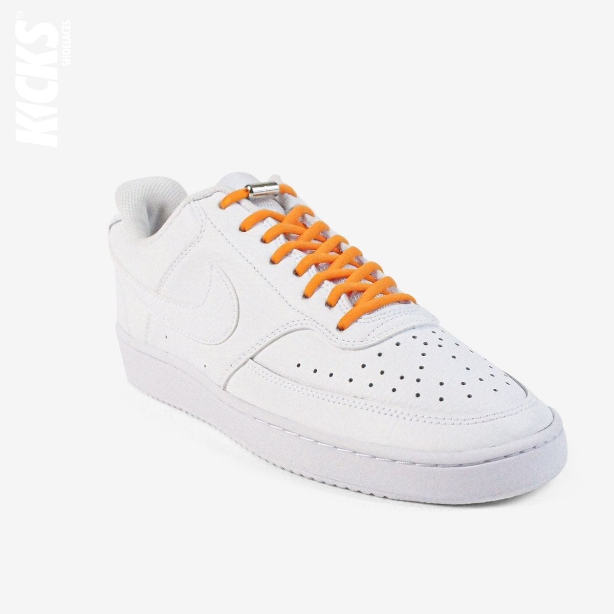 round-no-tie-shoelaces-with-orange-laces-on-nike-white-sneakers-by-kicks-shoelaces