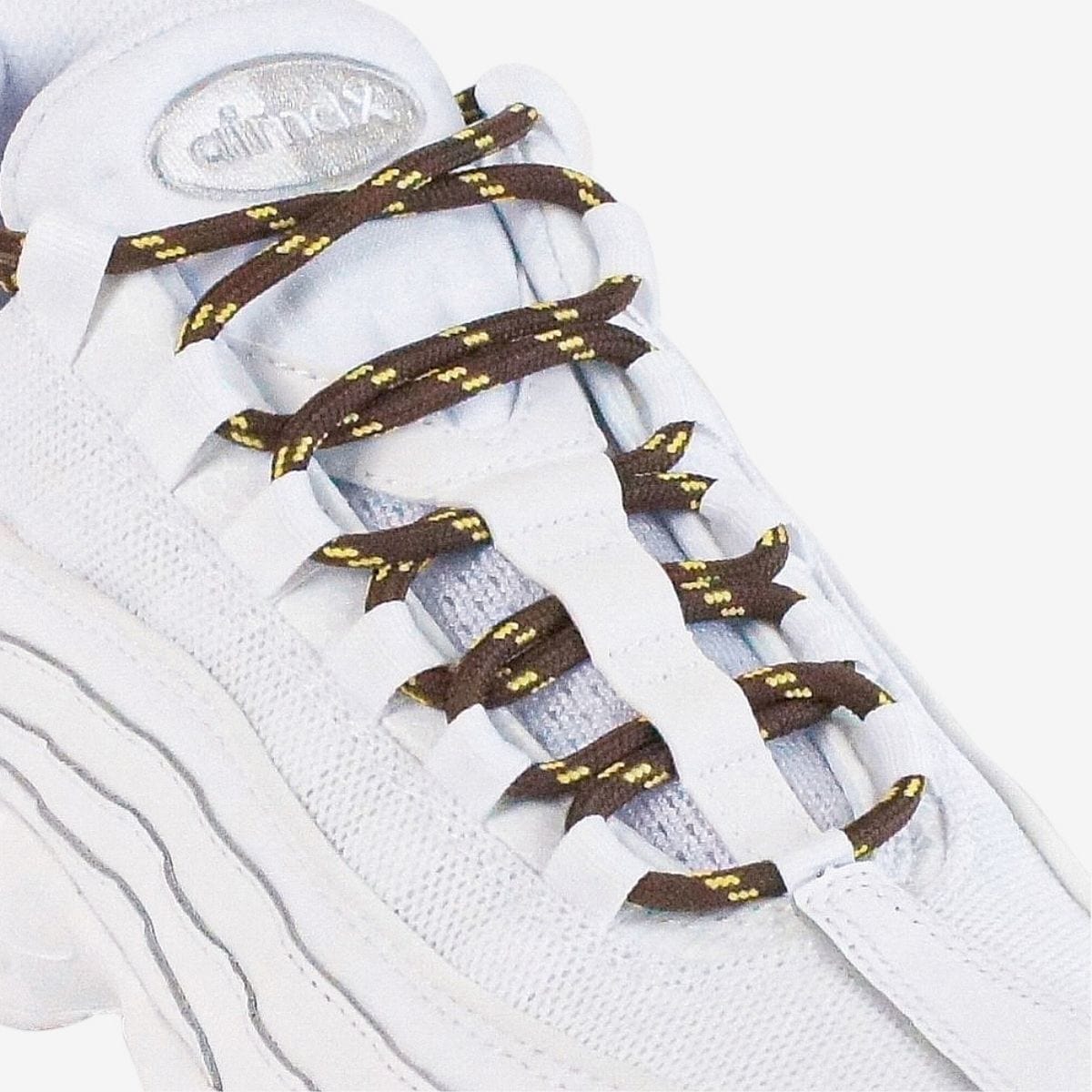 walking-shoe-laces-online-in-australia-colour-dark-brown-and-yellow